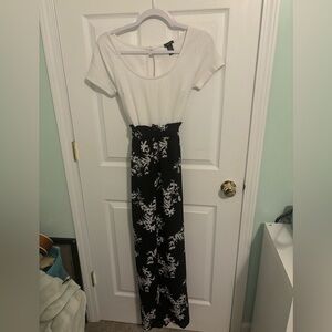 White top and Floral Pants Jumpsuit